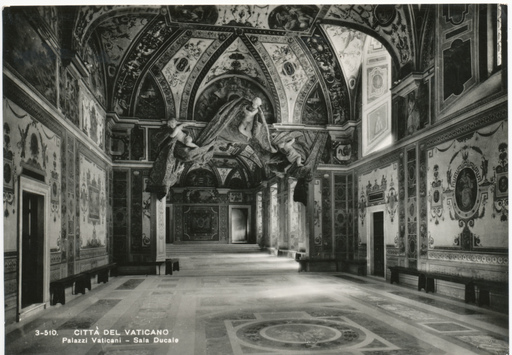 Vorschaubild Vatikan: Palazzi Vaticani, Sala Ducale, gelaufene Postkarte 1957 